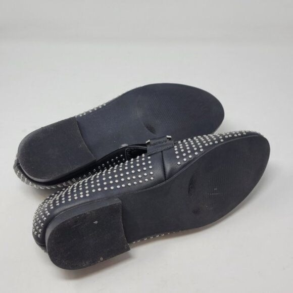 Steve Madden Kast Studded Loafer Flat Black Silver - Picture 5 of 9